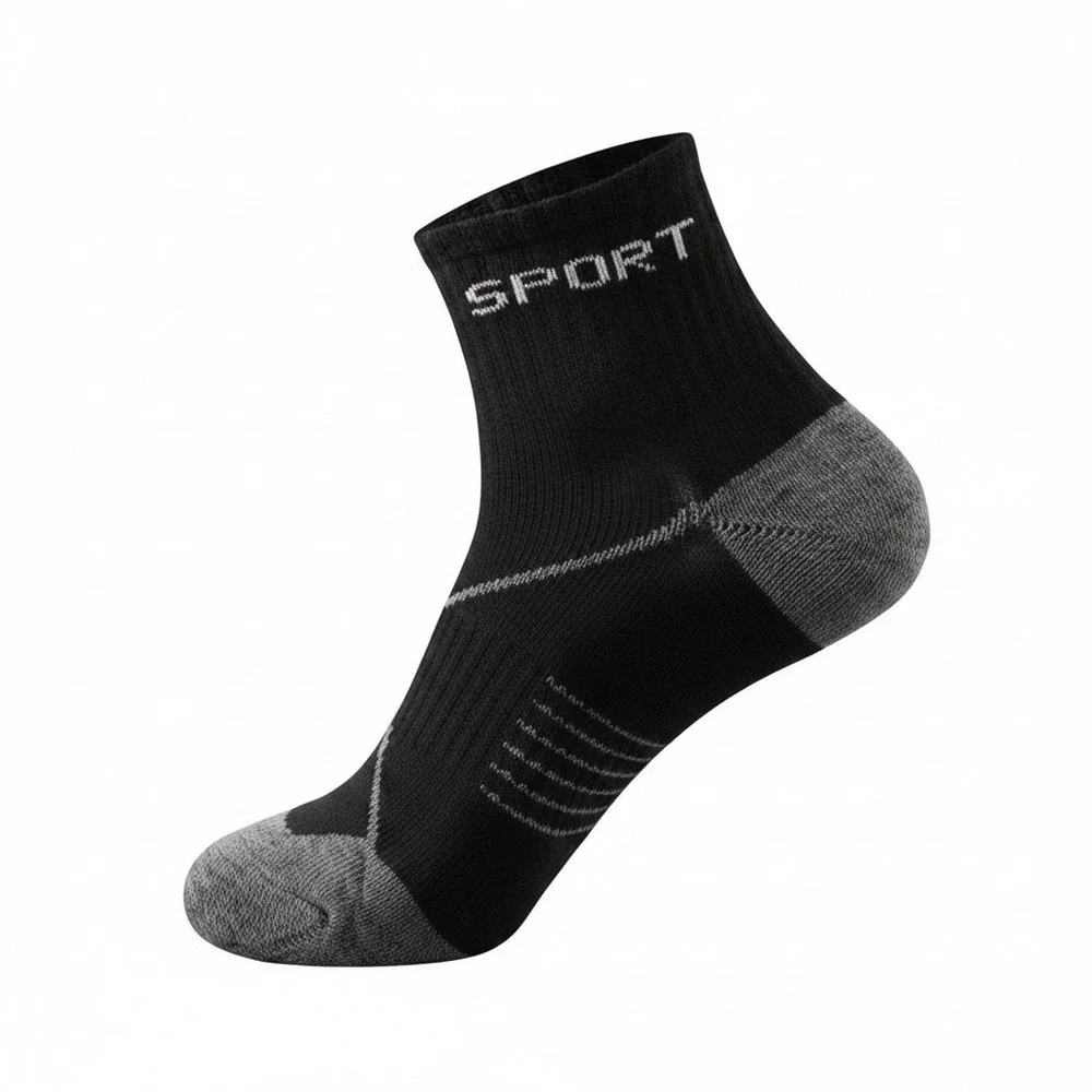 Unisex Lightweight Athletic Sport Socks LARGE Cotton Blend Retro 5 Pairs OS NEW